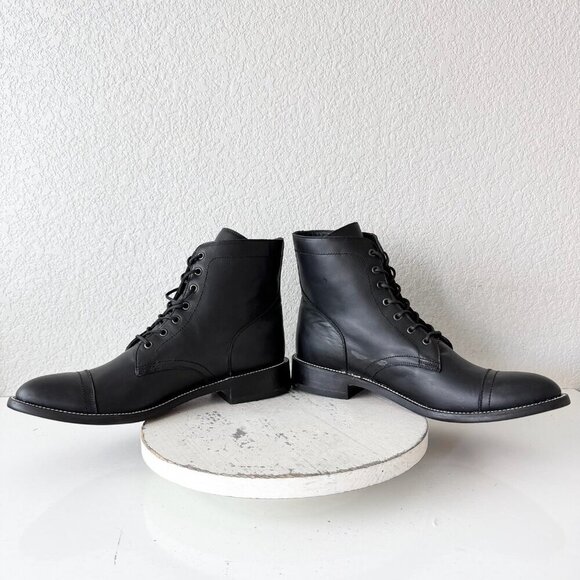 NEW Lane Mens Black Ankle Boots Size 13.5 Lace-up Short Boot Casual Leather Sole main image 5